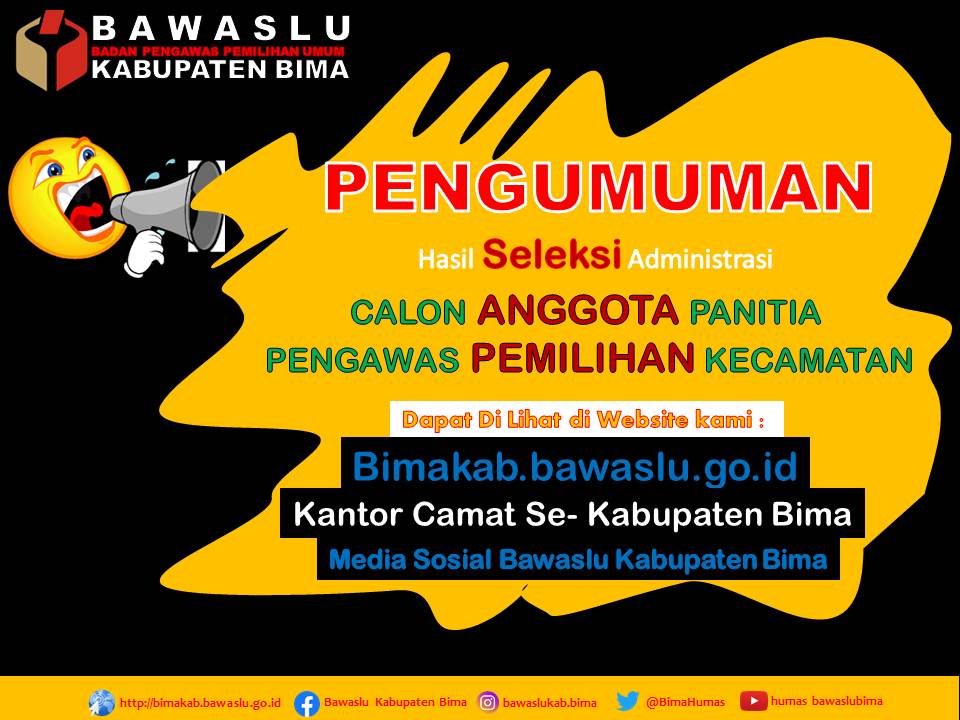 PENGUMUMAN HASIL SELEKSI ADMINISTRASI CALON PANWASCAM