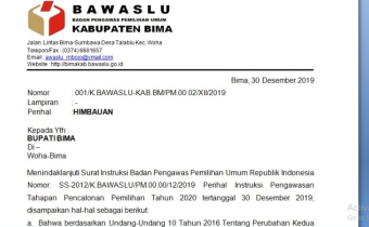 Himbauan Bawaslu Kabupaten Bima